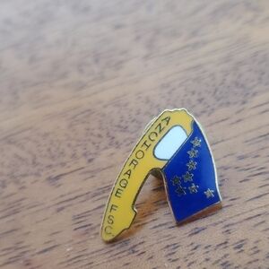 Blue and Gold Enamel Pin ...Anchorage Fsc